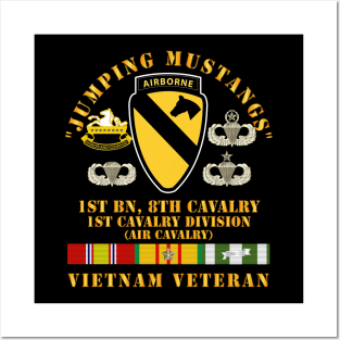 Jumping Mustangs - 1st Bn 8th Cav 1st Cav - w VN SVC Posters and Art